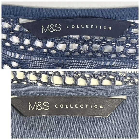 M & S Collection Womens Blue Lace Overlay Dress Size 10 US 14 UK Marks & Spencer - Picture 4 of 14